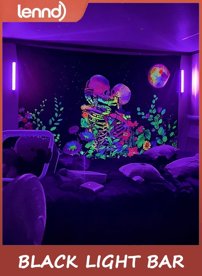 لينند شريط إضاءة أسود LED بقوة 10 واط، مناسب للإضاءة الفلورية، والمنسوجات، والملصقات، وطلاء الجسم، وحفلات الإضاءة بالأشعة فوق البنفسجية، مناسب للخزائن والعروض، مغناطيسي، عبوة من قطعتين - Image 3